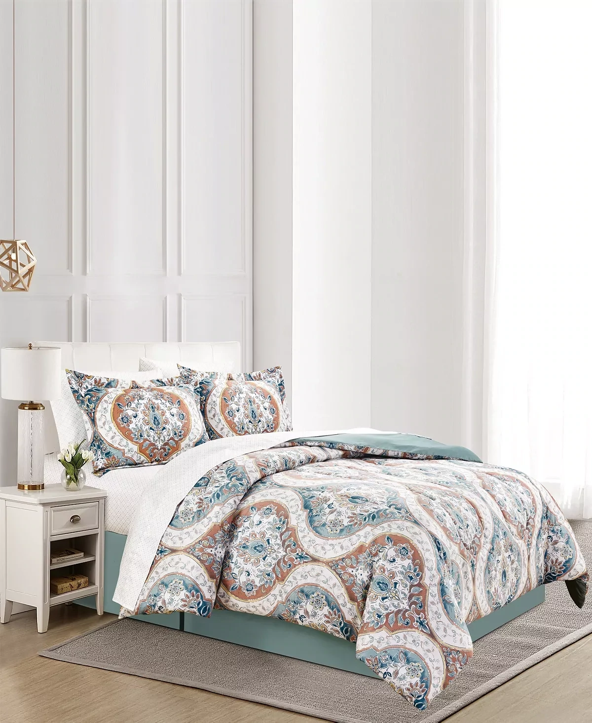 Manhattan Heights Marcello Reversible 6 Piece Comforter Set, Twin Bed