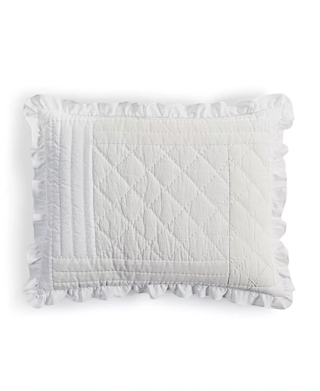Martha Stewart Collection White Shop Sham, Standard, Tan Combo