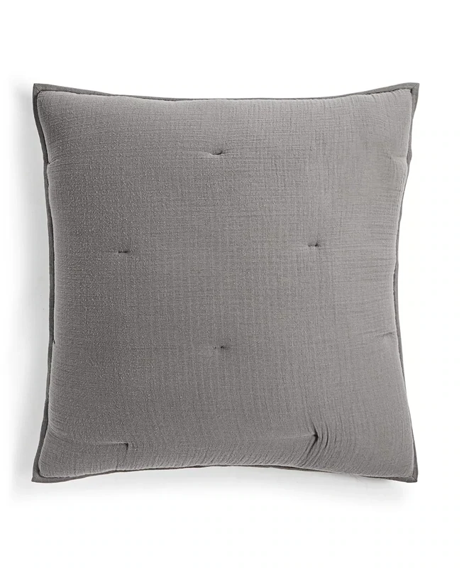 Oake Textured Gauze Sham, European, Charcoal