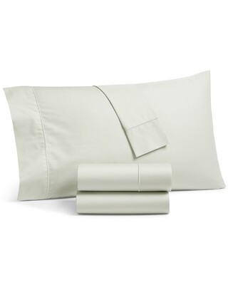 Martha Stewart Collection Solid 400 Thread Count 100% Egyptian Cotton Percale Pillowcase Pair, Standard, Milky Green