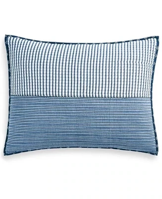 Martha Stewart Collection Nautical Stripe Sham Blue, Standard