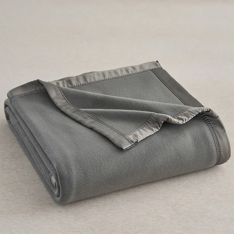 Martha Stewart Collection Soft Fleece Blanket, Twin, Castlerock - Gray