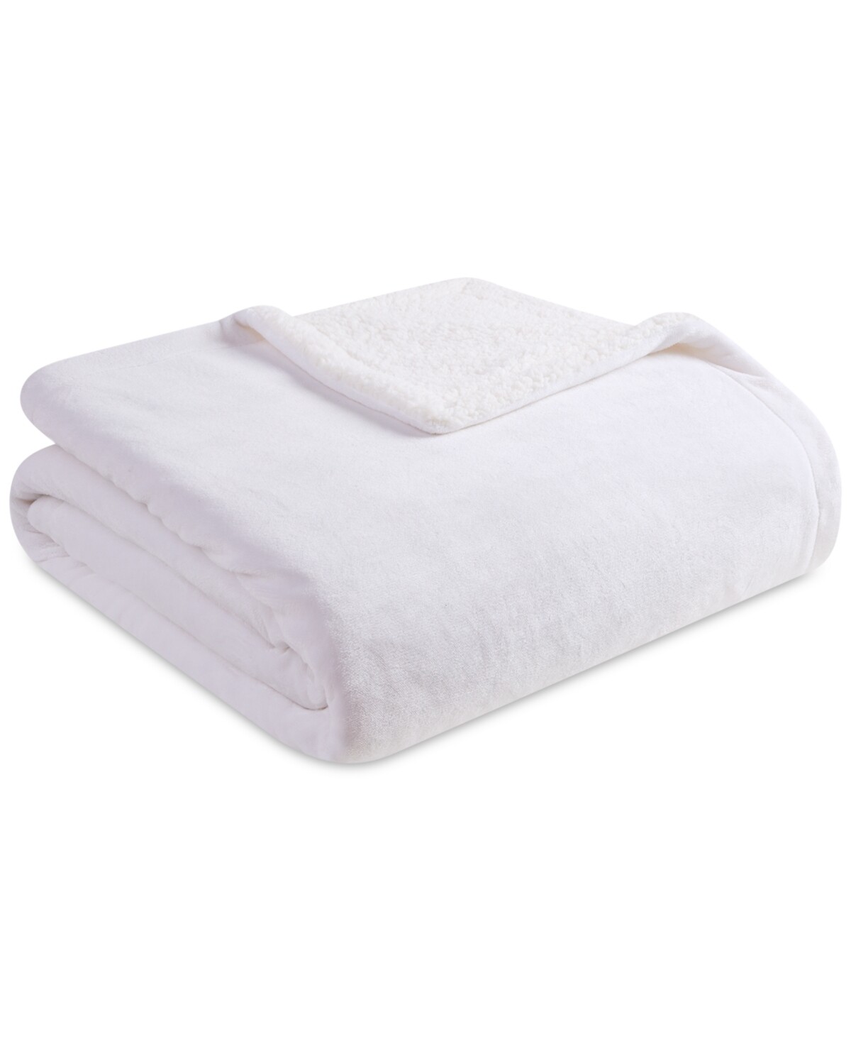 Charter Club Sherpa Plush Blanket, Full/Queen, Classic White