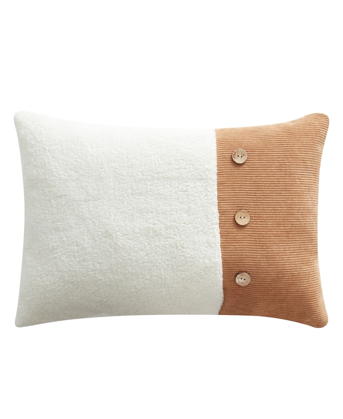 BearPaw Sherpa Corduroy Decorative Pillow, 14" X 20" - Tan