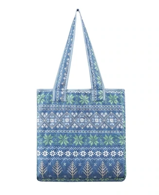 Martha Stewart Collection Blue Sweater Quilt Bag Set - Full/ Queen