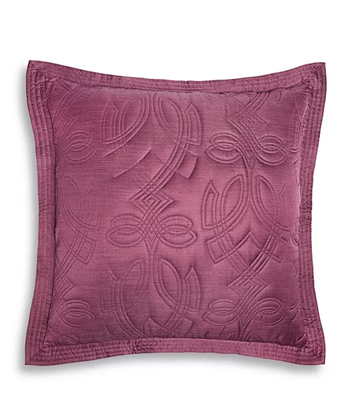 Hotel Collection Dutch Floral Quilted Sham, European, Crimson