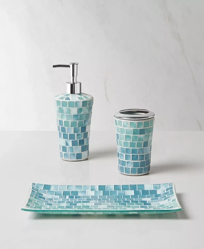 Decor Studio Annette 3-Pc. Bath Accessory Set - Green Multi