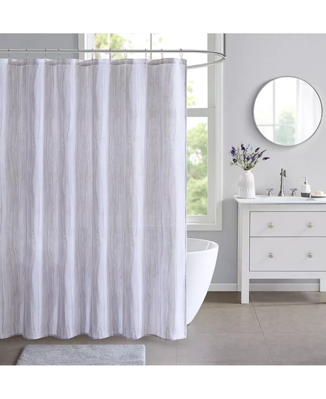 Decor Studio Rita Printed 72 X 72 Shower Curtain - Grey