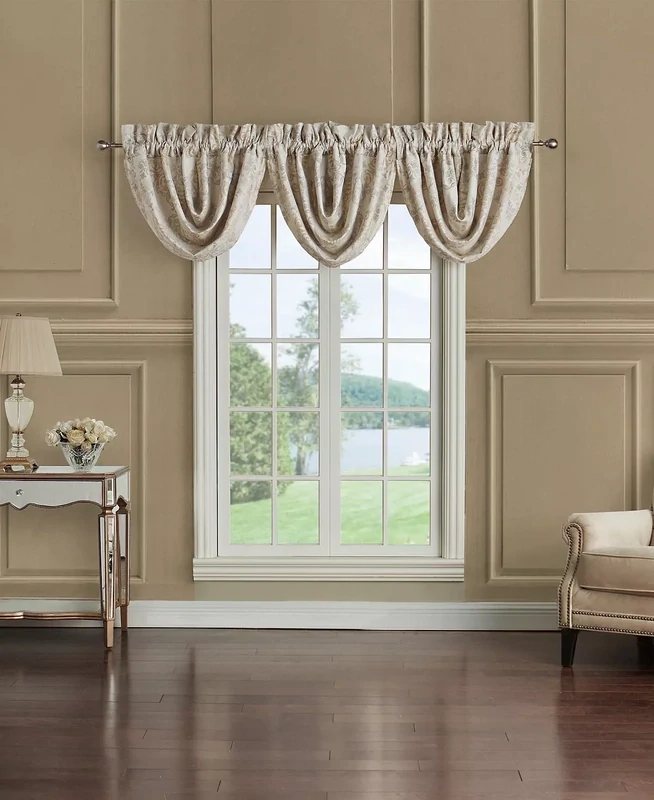 Waterford Valetta Waterfall Cascading Valances in Ivory (Set of 3)