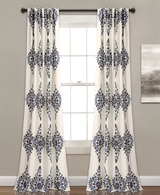 Lush Decor Keya Medallion 52&quot; x 84&quot; Curtain Set, Cream