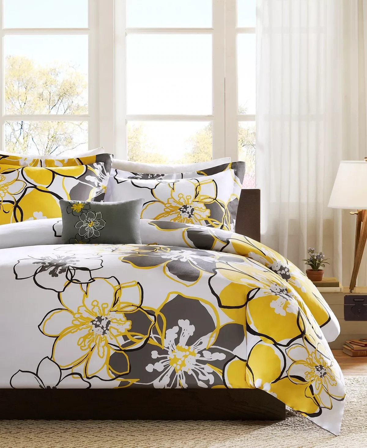 Mi Zone Skylar 3-Piece Yellow Twin Duvet Cover Set