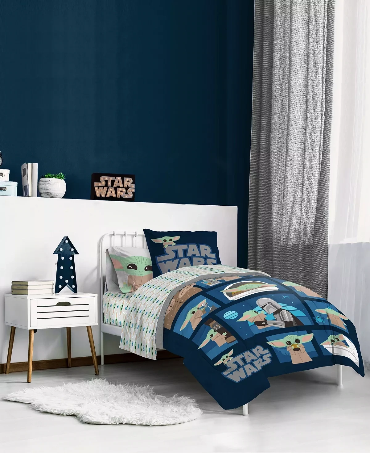 Disney Star Wars Grogu, Baby Yoda, 6-Pc. Reversible Twin Comforter Set