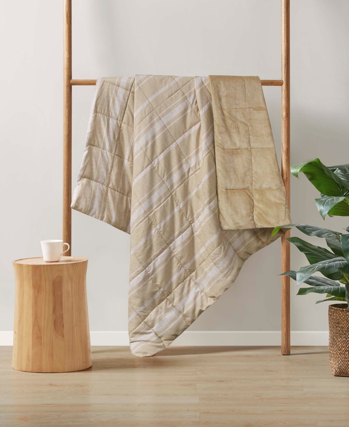 Clean Spaces Quilted Throw, 50 X 60 - Kent Tan
