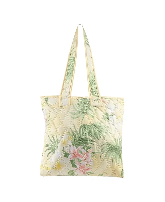Martha Stewart Collection Sunny Floral Quilt Set in a Bag, Full/Queen, Yellow