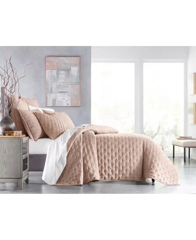 Hotel Collection Yarn Dye Coverlet, Full/Queen, Cognac