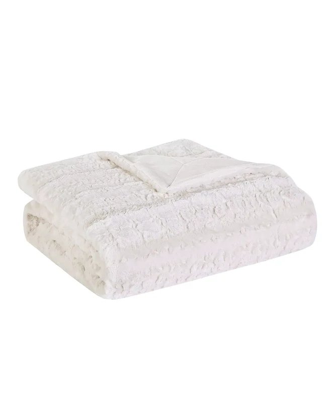 Birch Trail Luxurious Faux Fur Throw, 50 X 60 - Beige