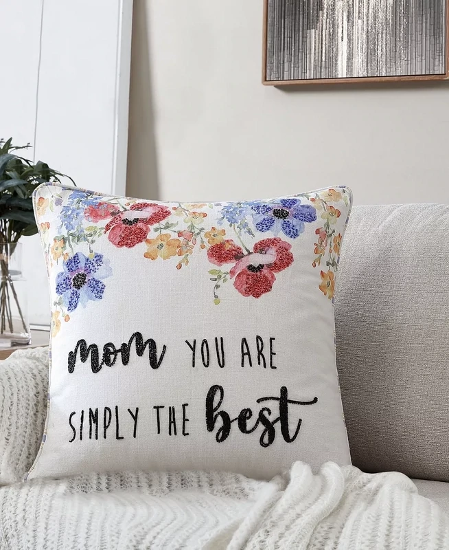 Lacourte Best Mom Decorative Pillow, 20&quot; X 20&quot;, Multi Color
