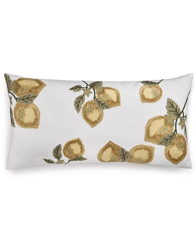 Martha Stewart Collection Lemon Geo Decorative Pillow, 14&quot; X 24&quot;