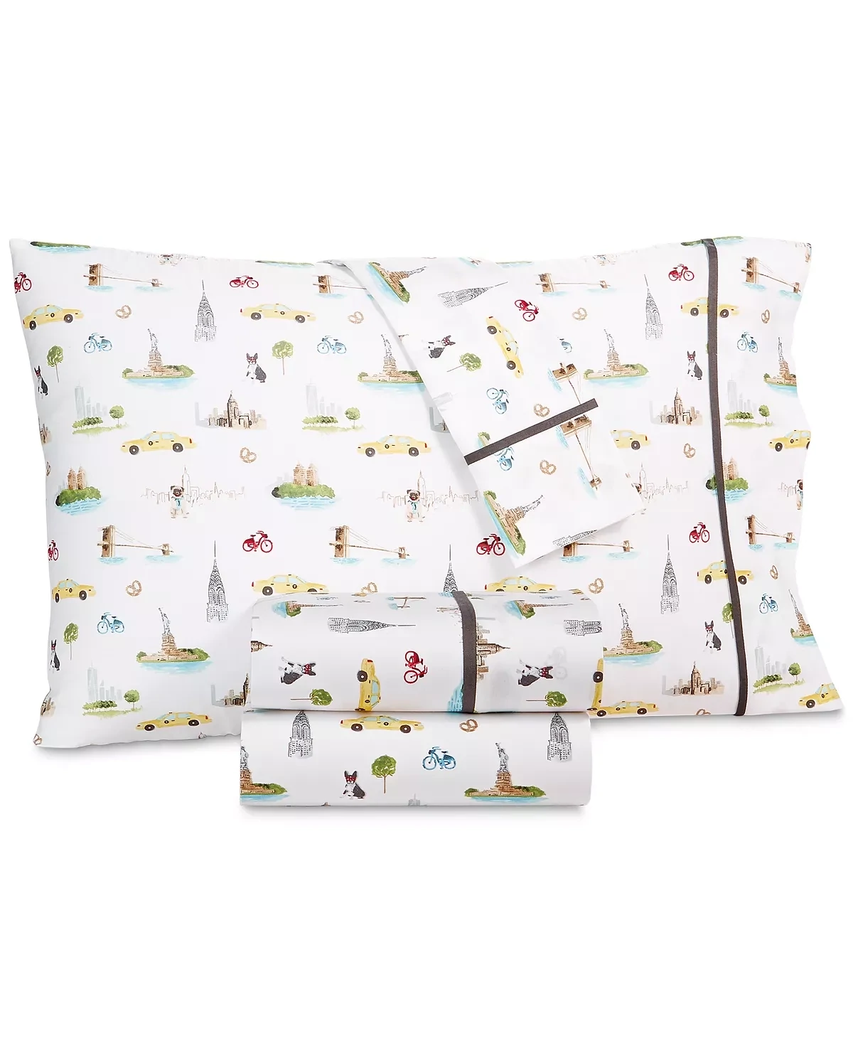 Whim by Martha Stewart Collection Nyc 250 Thread Count 100% Cotton 2-Pc. Sheet Set, Twin