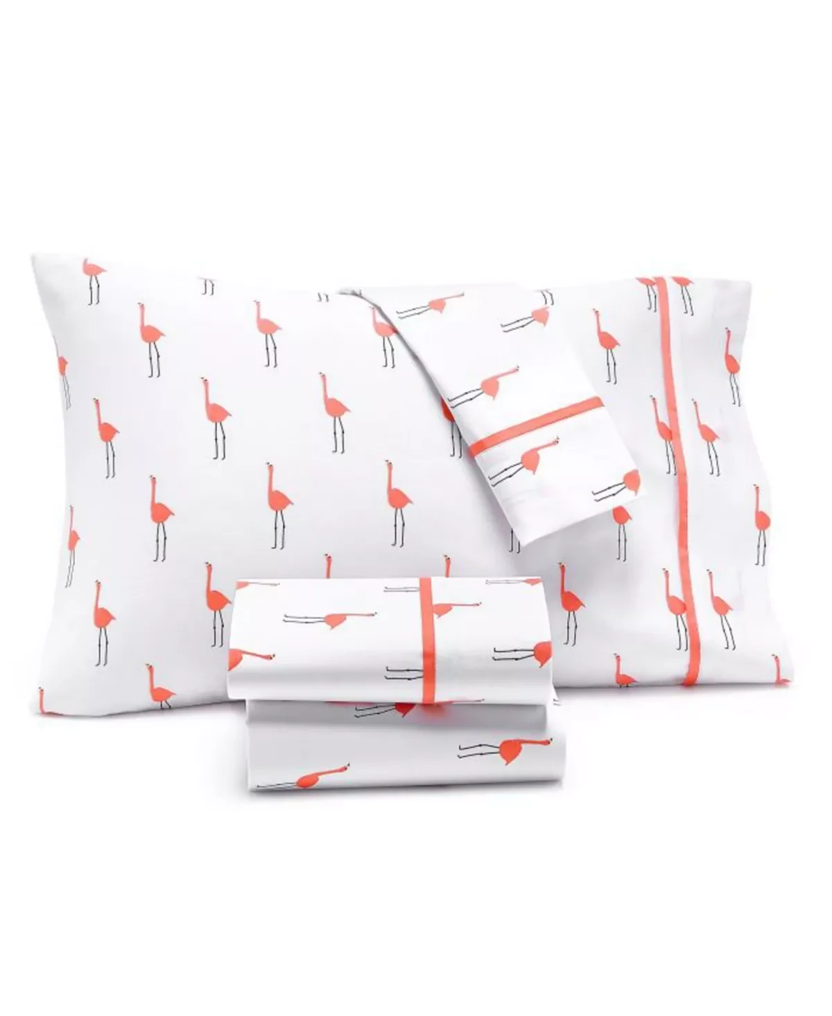 Whim by Martha Stewart Collection Flamingo 250 Thread Count 100 Cotton Sheet Sets, Full