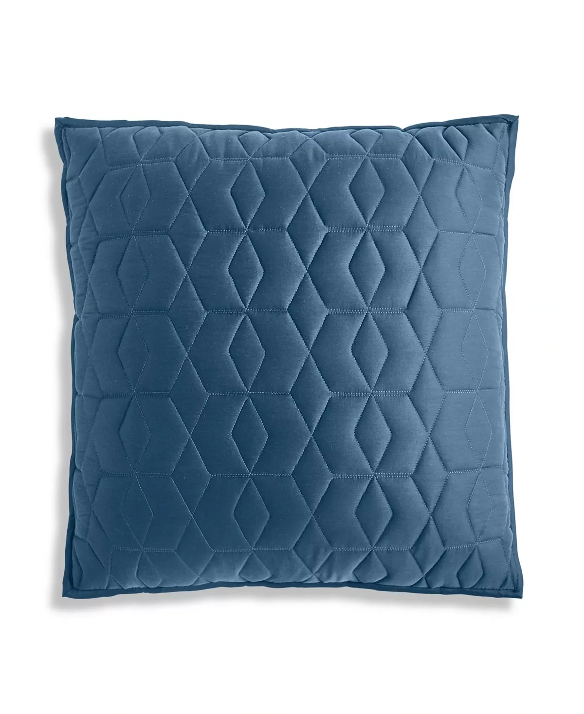 Oake Geometric Embroidered Euro Sham, Cotton Tencel Blend - Navy