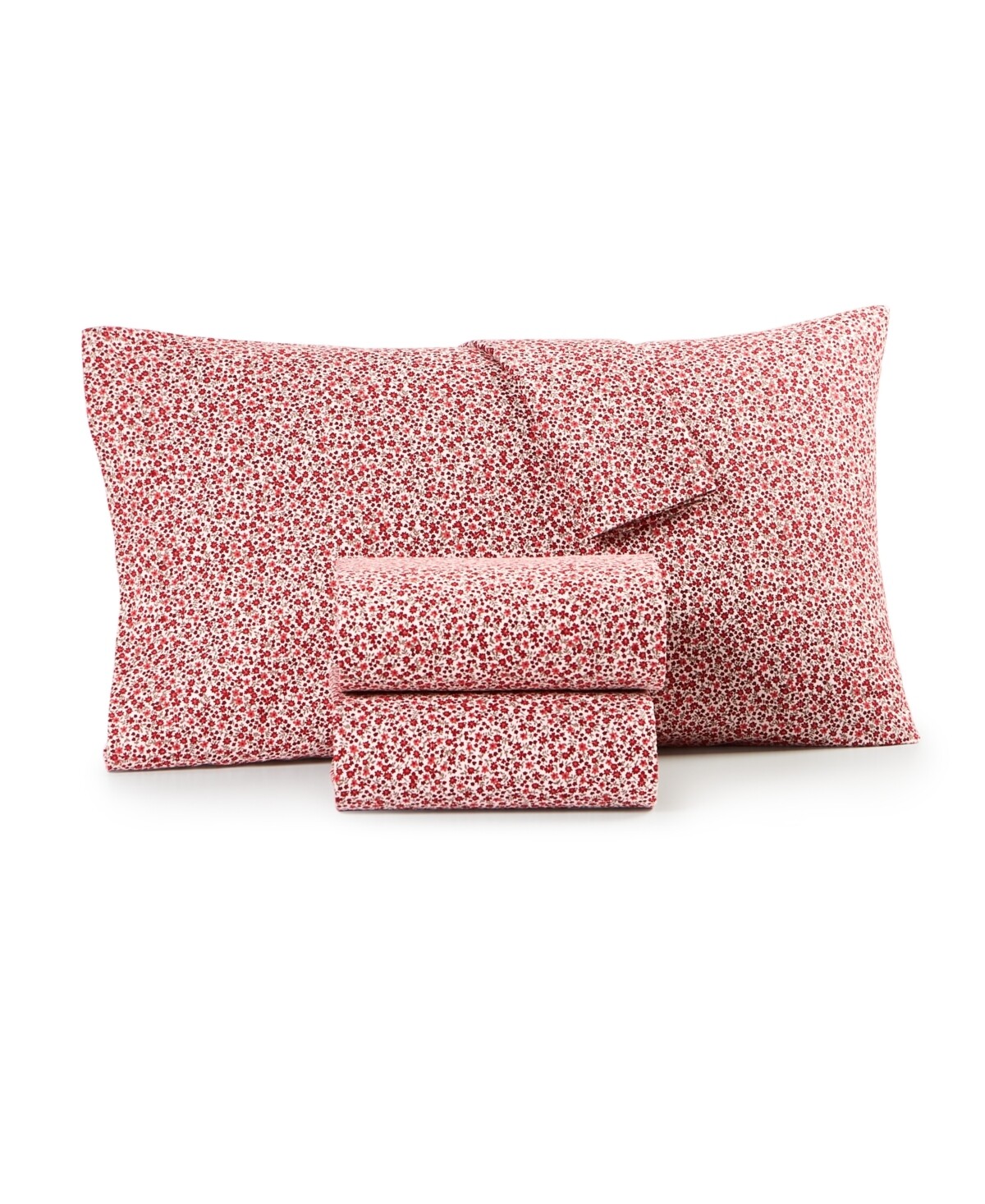 Martha Stewart Collection Holiday Printed Cotton Flannel 4-Pc. Sheet Set, Queen, Ditsy Floral