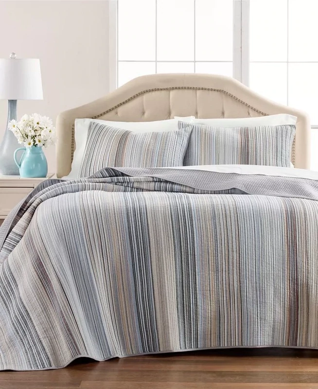 Martha Stewart Collection Charleston Stripe Yarn-Dye Quilt, Twin/Twin Xl - Blue