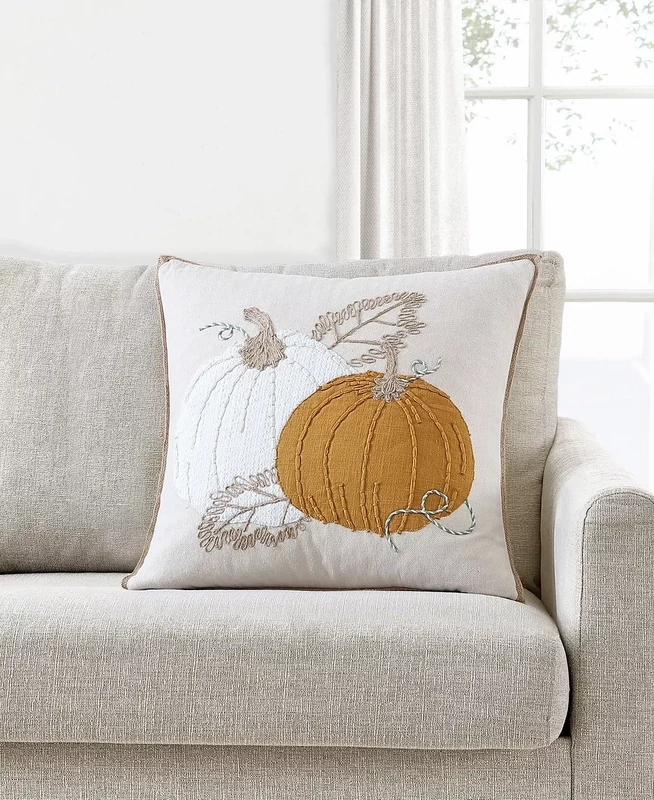 Lacourte Herringbone Pumpkin Decorative Pillow, 20&quot; X 20&quot;