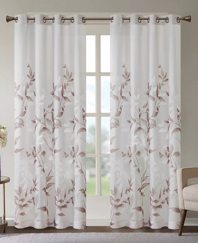 Madison Park Cecily Floral Window Panel, 50&quot; x 84&quot;, Purple