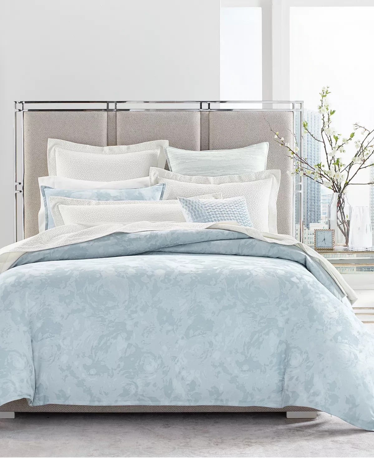 Hotel Collection Ripple Duvet Cover, Full/Queen, Blue