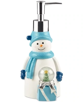 Snowman Snowglobe Lotion Pump - Blue