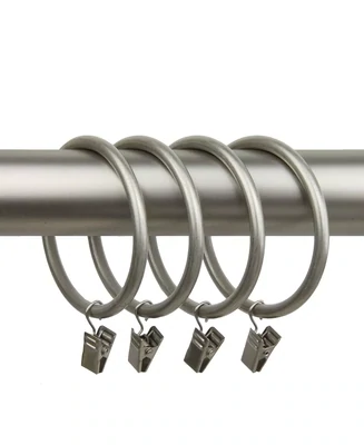 Rod Desyne Satin Nickel Curtain Rings with Clips (Set of 10)
