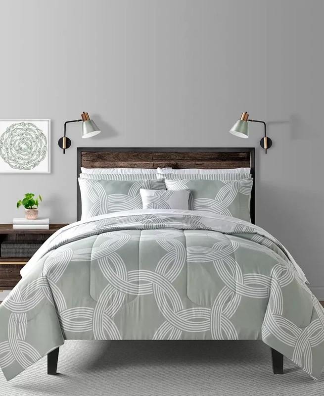 Sunham Charlie 12-Pc. Full Comforter Set - Green