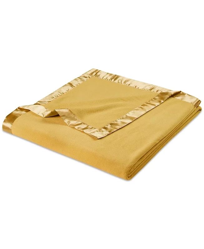 Martha Stewart Collection Soft Fleece Blanket, King, Harvest Gold