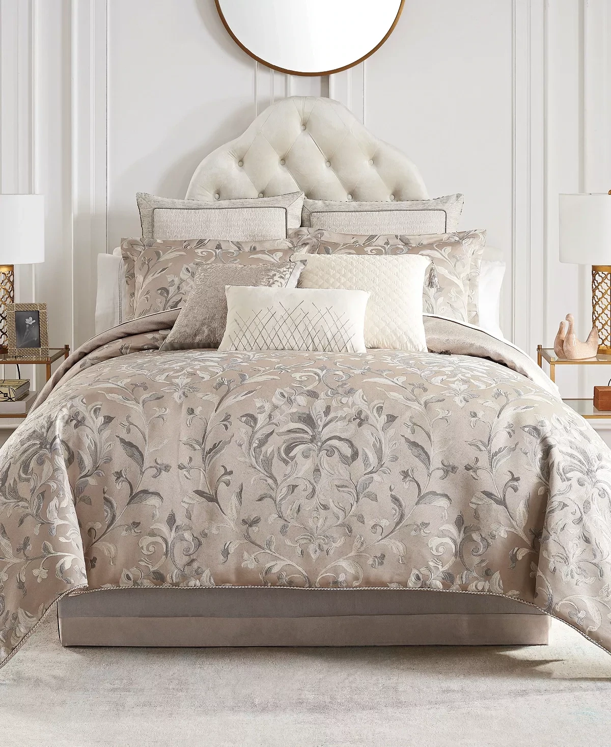 Waterford Andria 4-Piece Reversible Queen Comforter Set in Taupe