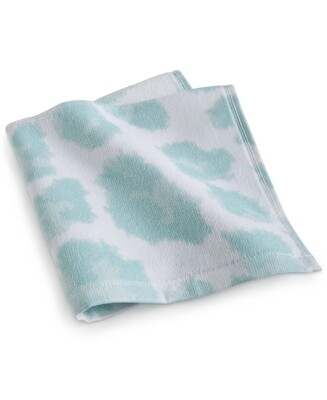 Whim by Marhta Stewart Collection Leopard Yarn-Dyed Wash Towel - Aqua