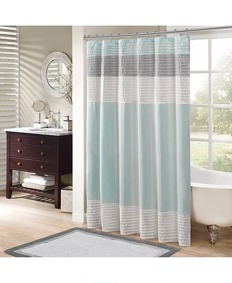 Madison Park Amherst Shower Curtain, 72" x 72" Bedding, Aqua