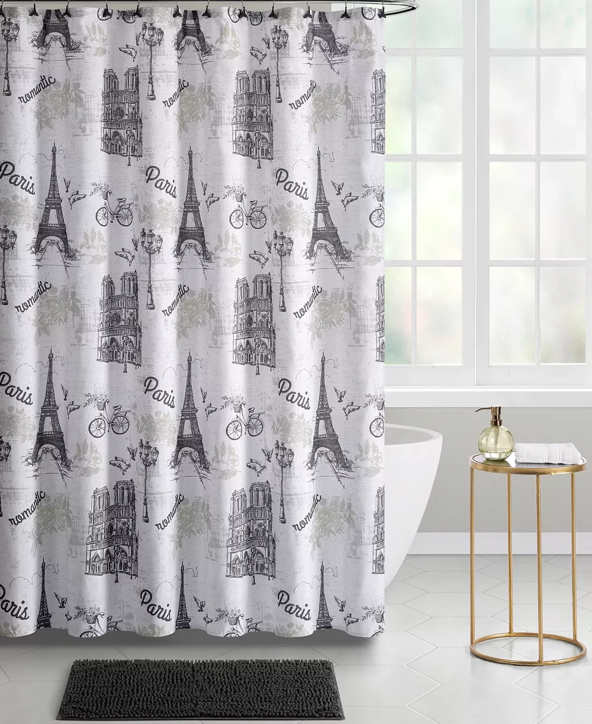 Seventh Studio Paris 14-Piece Shower Curtain Bath Set - Taupe