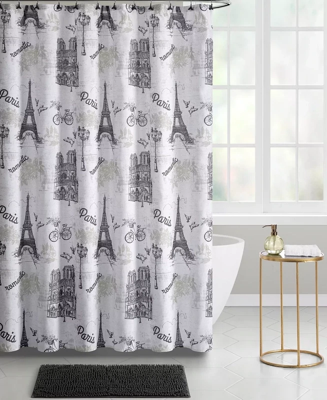 Seventh Studio Paris 14-Piece Shower Curtain Bath Set - Taupe