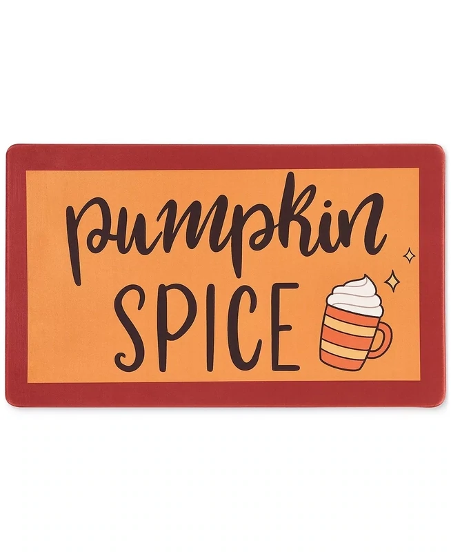 Pumpkin Spice Fall Kitchen Mat, 18&quot; X 30&quot; Bedding