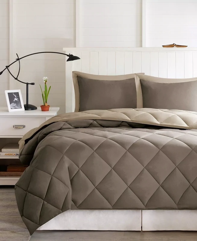 Madison Park Essentials Larkspur Reversible 3-Pc. Comforter Set, Full/Queen - Brown/Sand