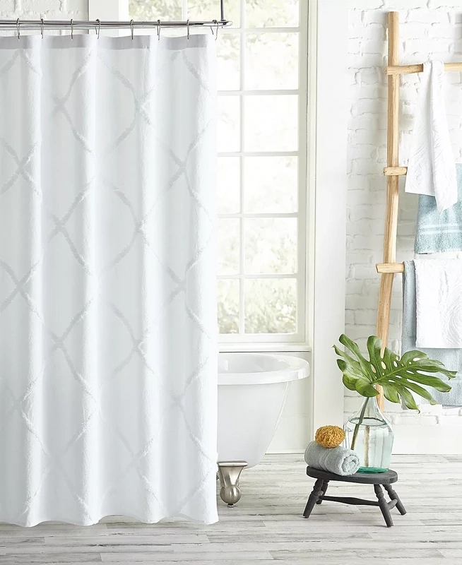 Peri Homeworks Lattice Shower Curtain Bedding 72&quot; x 72&quot; , White