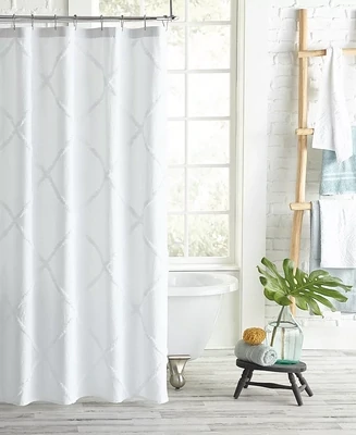 Peri Homeworks Lattice Shower Curtain Bedding 72" x 72" , White