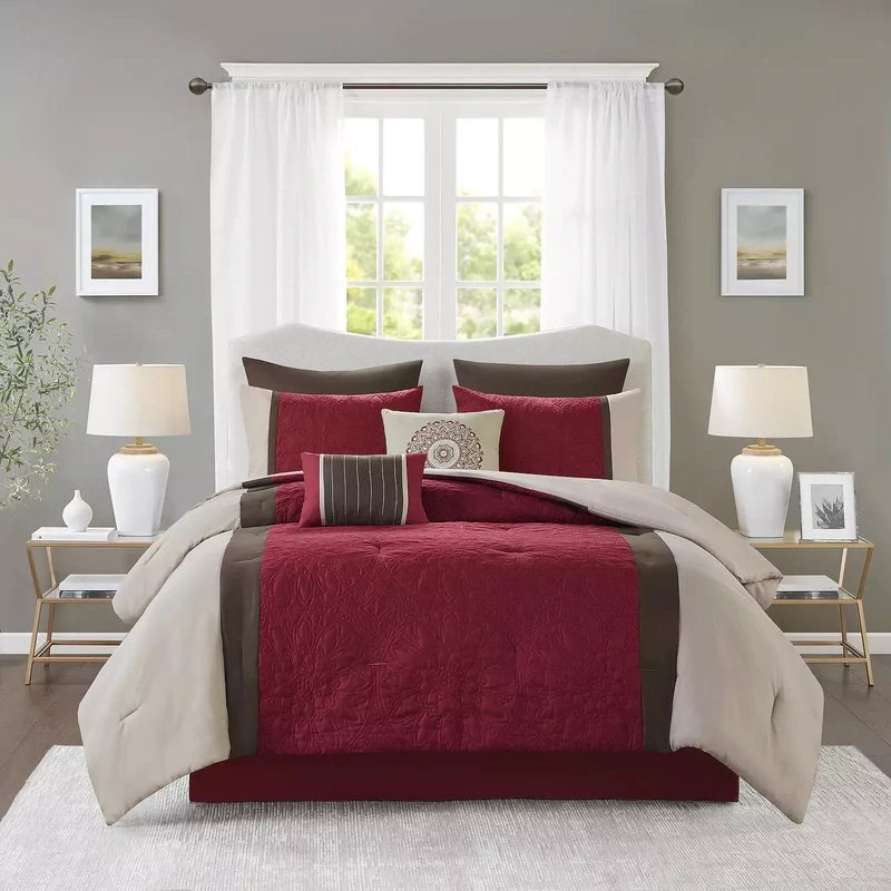 510 Design Liza 6 Piece Comforter King Set, Red