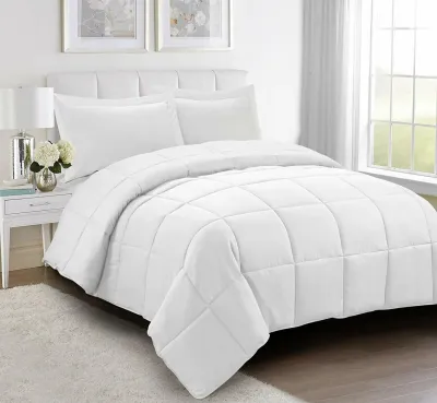 Down Alternative 3-pieces Comforter Set full/queen white