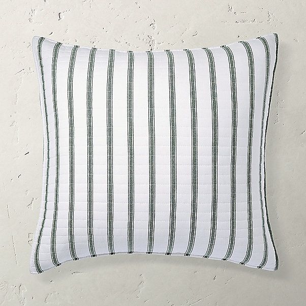 Kalen Gingham Cotton Euro Sham - Green