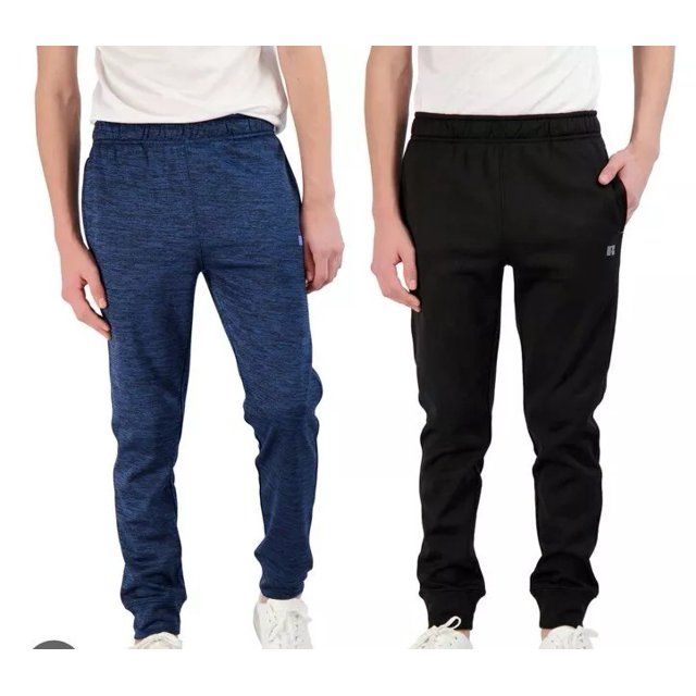 Russell Athletic Youth 2-pack Fleece Jogger (Black/ Dark Navy Space-Dye, M-10/12)