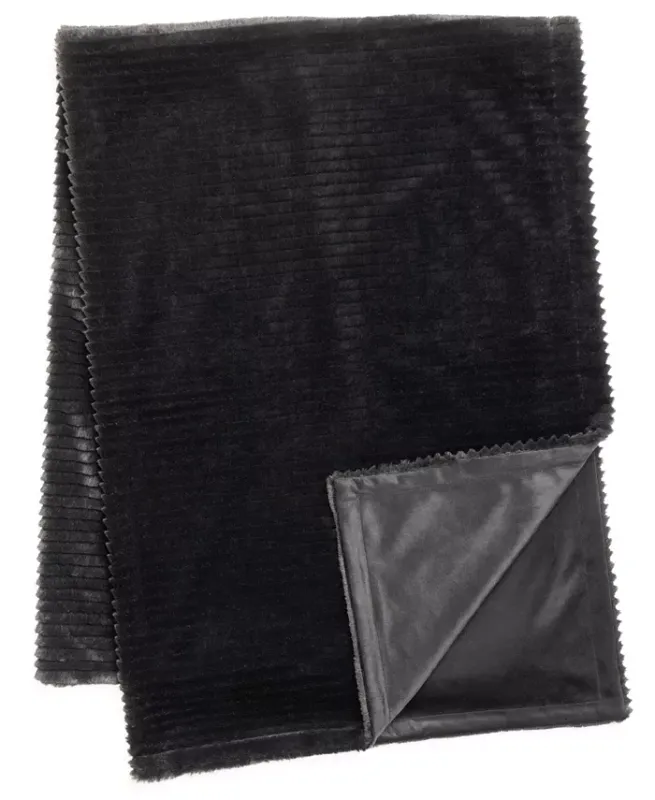 Drew &amp; Jonathan Home Cut Faux Fur Solid Throw Black 50 X 70
