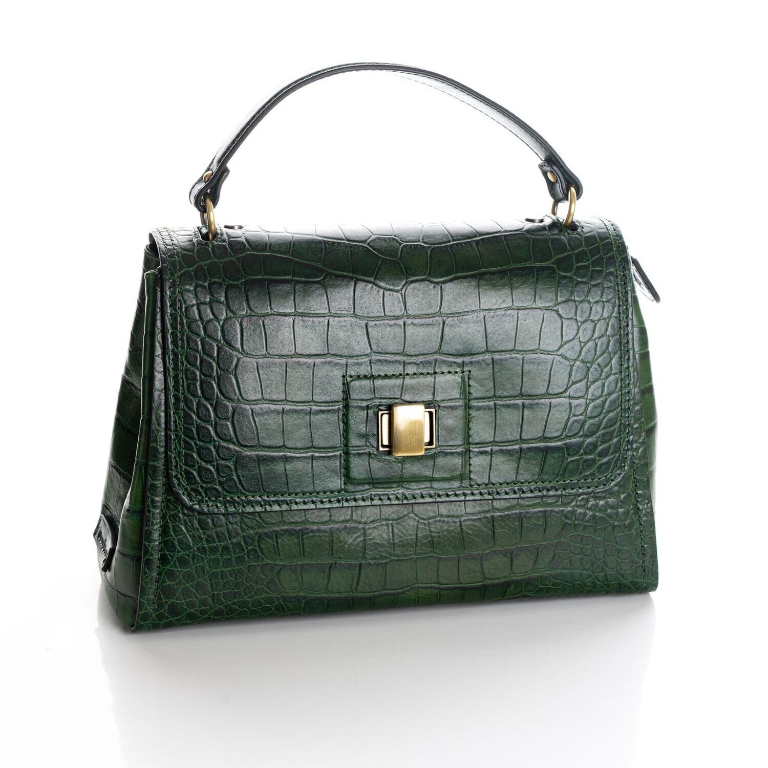 Gianni Conti Medium Multiway Mock Croc, Colour: Dark Green