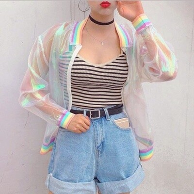 Chaqueta transparente-arcoiris